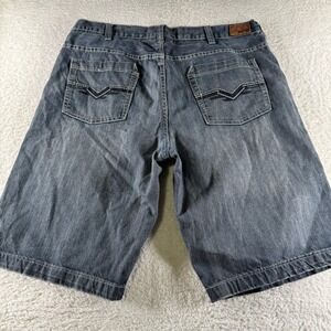 Y2K Urban Pipeline Baggy Jean Shorts 38x12" Dark Wash Denim‎ Clean Skater 90s